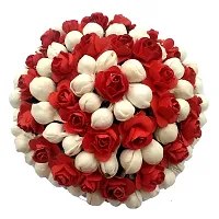 Beautiful Hair Accessories Flower Gajra Bun Maker With White Beads Pack Of 1-thumb1