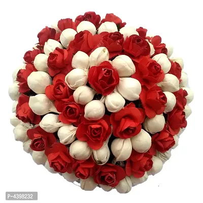 Beautiful Hair Accessories Flower Gajra Bun Maker With White Beads Pack Of 1-thumb2