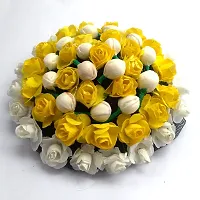 Beautiful Hair Accessories Flower Gajra Bun Maker, Yellow,  Pack Of 1-thumb1