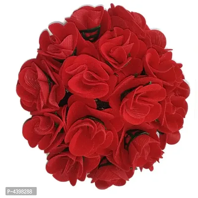 Bridal Bun Maker Red  Flower Gajra Hair Accessories Gajra /Juda Decoration For Wedding-thumb0