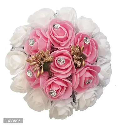 Fabric Flower Gajra Hair Accessories For Women And Girls Multi-coloured For Wedding