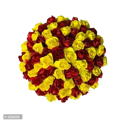 Artificial Flower Bun Juda Maker Flower Gajra Hair Accessories For Women And Girls Pack-01(Color-Red  Yellow)