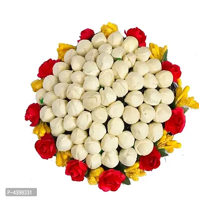 White Flower Bun Juda Maker Flower Gajra Hair Accessories For Women And Girls Pack-01