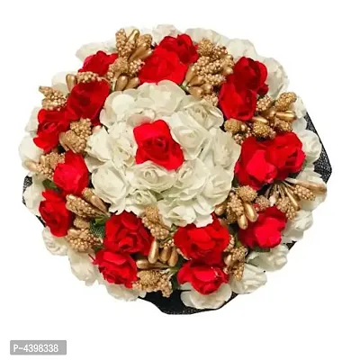 Flower Full Juda Bun Hair Flower Gajra For Wedding And Parties Use For Women Multi Color (Pack Of 1)-thumb0