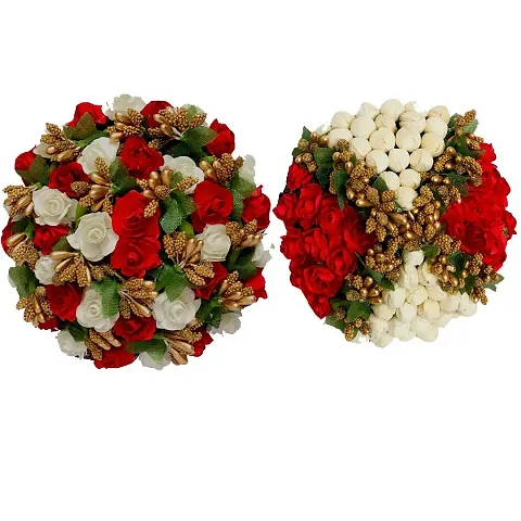 Combo Of 2 Fashionable Hair Flower Juda Bun For Women