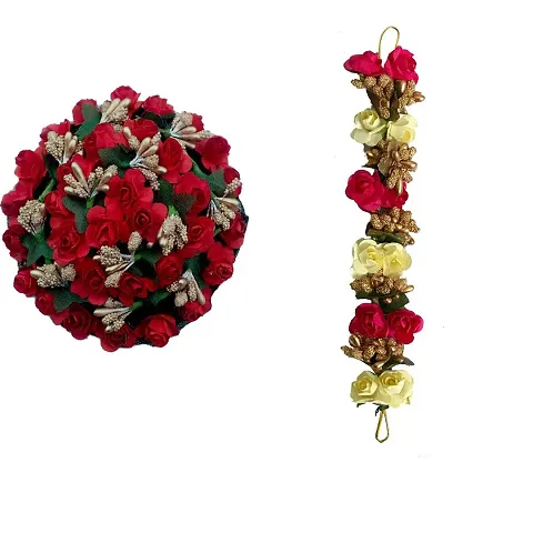 Combo of Artificial flower Bun Juda And Flower Gajra