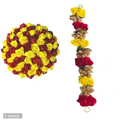 Bun Juda Maker Flower Gajra Hair Accessories For Women And Girls Multicolor(Pack-02)-thumb0