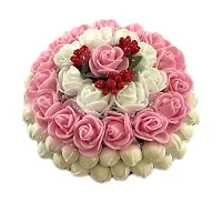 Elegant Pink Foam Flower Embellished Bun For Girl And Women-thumb1