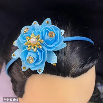 Elegant Blue Foam Flower Embellished Hair Band For Girl And Women-thumb0