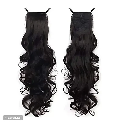 Elegant Black Synthetic Embellished Hair Extension For Girl And Women