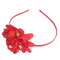 Elegant Red Velvet Embellished Hair Band For Girl And Women-thumb2