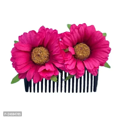 Elegant Purple Fabric Embellished Comb Clip For Girl And Women