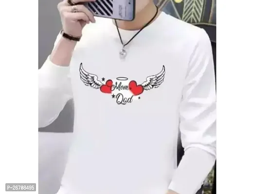 Stylish White Polyester Printed Tees For Men