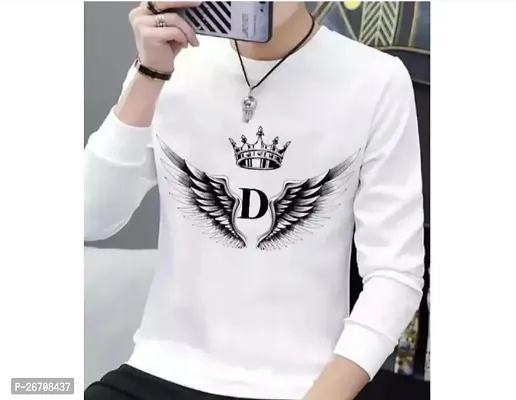 Stylish White Polyester Printed Tees For Men-thumb0