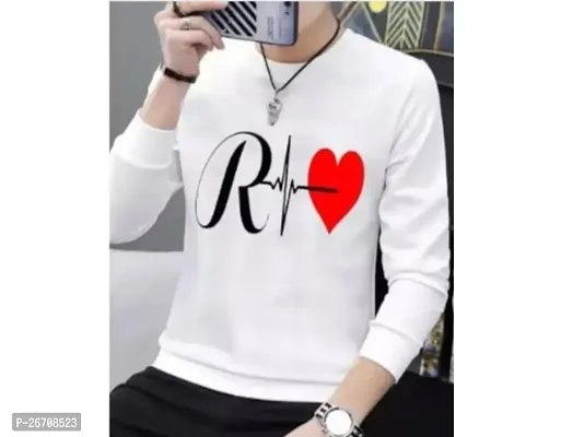 Stylish White Polyester Printed Tees For Men