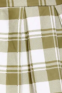 Stylish Cotton Green Check Print Mini Designer Skirt For Women-thumb3
