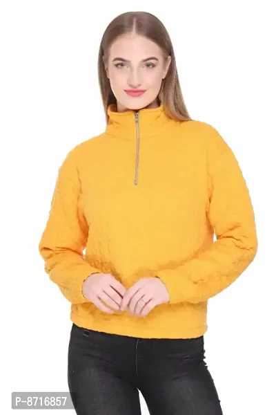 Classic Jacquard Solid Sweatshirts for Women-thumb0