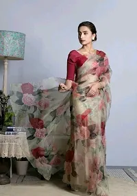 Glimmering Organza Printed Digital Saree-thumb2