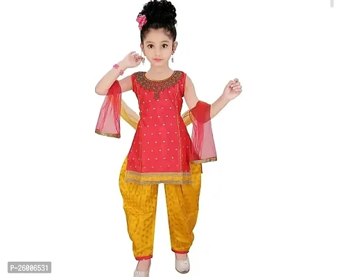 Alluring Red Jaquard Stitched Salwar Suit Sets For Girls-thumb0