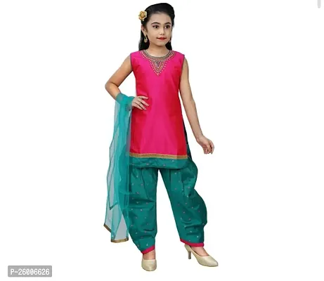 Alluring Pink Jaquard Stitched Salwar Suit Sets For Girls-thumb0