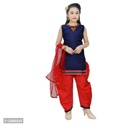 Alluring Blue Jaquard Stitched Salwar Suit Sets For Girls
