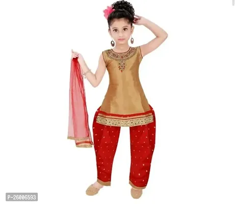 Alluring Beige Jaquard Stitched Salwar Suit Sets For Girls-thumb0