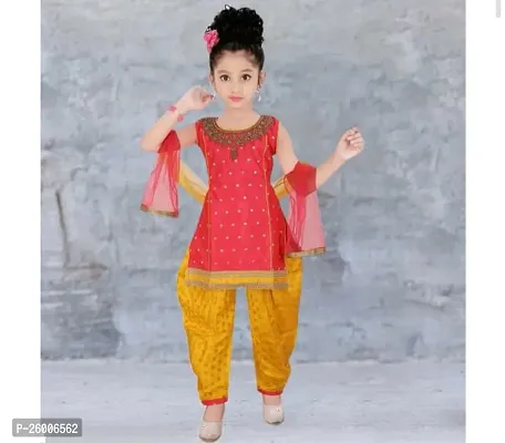 Alluring Red Jaquard Stitched Salwar Suit Sets For Girls-thumb0