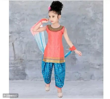 Alluring Pink Jaquard Stitched Salwar Suit Sets For Girls-thumb0