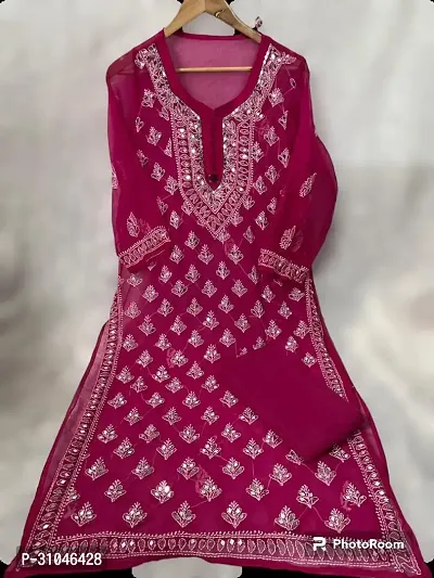 Hand work chikan kurti for women-thumb0