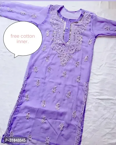 Hand work chikan kurti for women