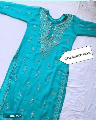 Hand work chikan kurti for women