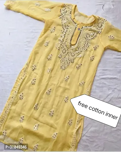 Hand work chikan kurti for women