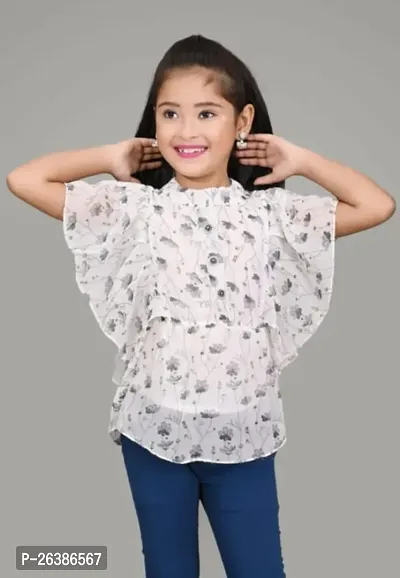 Stylish Girls Cotton Blend Casual Top Pack of 1-thumb0