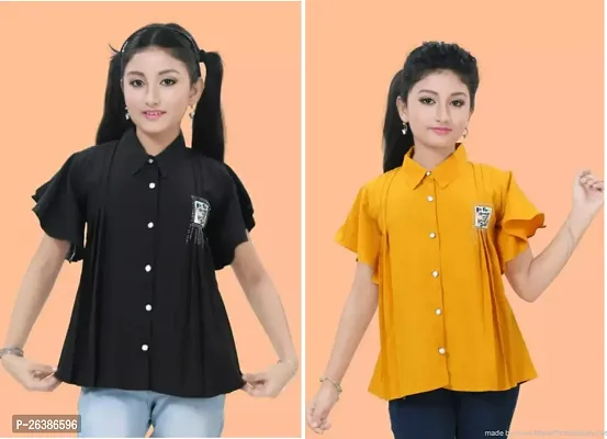 Stylish Girls Cotton Blend Casual Top Pack of 2