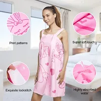 Stylish Fancy Pink Free Size Bath Robe-thumb1