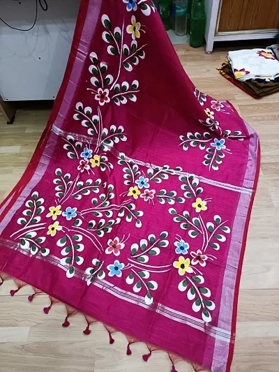Best Selling Linen Blend Saree with Blouse piece 