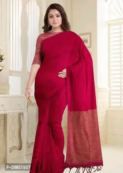 Beautiful Khadi Saree With Blouse Piece For Women-thumb0