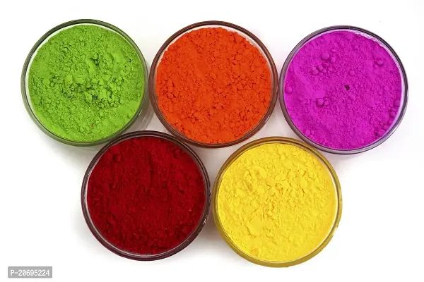 Ikka Rangoli Powder Colors Floor Arts Ceramic for Creativity, 5 Vibrant Colours(Red,Green,Orange,Pink,Yellow) Combo Pack (Each 250g)