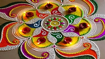 Ikka Rangoli Powder Colors Floor Arts 5 Multicolor Rangoli Powder 200gm Each(Red,Sky Blue,Dark Blue,Yellow,White) Rangoli Colour Powder for Diwali, Navratri Pongal Pooja Mandir-thumb4