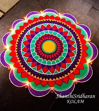 Ikka Rangoli Powder Colors Floor Arts Diwali Navratri Onam Pongal Pooja Room Home Decor Multicolors Pack of 5 - Yellow,Red,White,DarkGreen,Sky Blue-thumb4