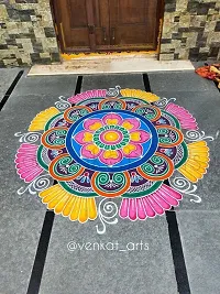 Ikka Rangoli Morni Colour in The Pack- 1 of Rangoli Powder for Diwali, Navratri, Pongal Pooja Mandir Arts Ceramic for Creativity, Diwali Floor Decoration-thumb4