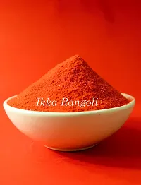 Ikka Rangoli Red Colour in The Pack- 1 of Rangoli Powder for Diwali, Navratri, Pongal Pooja Mandir Arts Ceramic for Creativity, Diwali Floor Decoration-thumb1