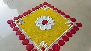 Ikka Rangoli Red Colour in The Pack- 1 of Rangoli Powder for Diwali, Navratri, Pongal Pooja Mandir Arts Ceramic for Creativity, Diwali Floor Decoration-thumb2