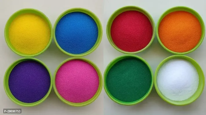 Ikka Rangoli Powder Festival/Festive Multicolors Powder Rangoli Daily Pooja Needs Temples Set of 8 Different Color 200gm in Each Packet(Yellow,Dark Blue,Sky Blue,Pink, Dark Green,Red,White,Orange)