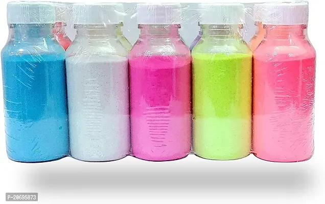 SynSpiritStore Deep Blue, Green, Red, Pink, Purple, Yellow + White Shade  Rangoli Powder 200 Grams/0.44 lbs Each, Color Rangoli Powder for Diwali