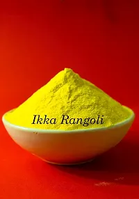 Ikka Rangoli Yellow Colour Pack of Rangoli Powder for Diwali, Navratri, Pongal Pooja Mandir Arts Ceramic for Creativity, Floor Diwali Decoration Items for Home-thumb2