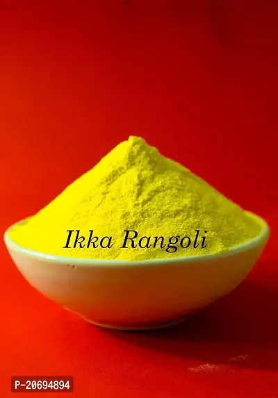 Ikka Rangoli Yellow Colour Pack of Rangoli Powder for Diwali, Navratri, Pongal Pooja Mandir Arts Ceramic for Creativity, Floor Diwali Decoration Items for Home-thumb3