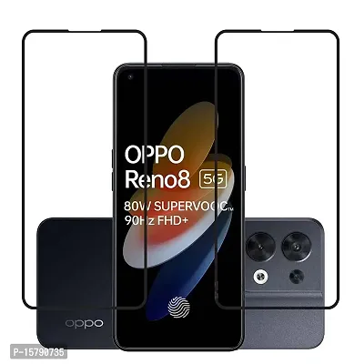 Aliean Tempered Glass for OPPO RENO 8 5G Screen Protector Edge to Edge Coverage with HD Clearance Premium Tempered Glass, Full Adhesives Glass OPPO RENO 8 5G (Pack of 2)-thumb0
