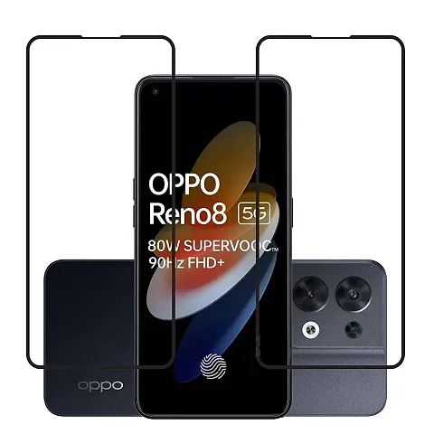 Aliean Tempered Glass for OPPO RENO 8 5G Screen Protector Edge to Edge Coverage with HD Clearance Premium Tempered Glass, Full Adhesives Glass OPPO RENO 8 5G (Pack of 2)