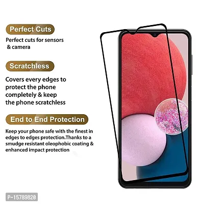 ALIEAN Tempered Glass for Samsung A13 4G Screen Protector Edge to Edge Coverages with HD Clearance Premium Tempered Glass, Full Adhesives Glass Samsung A13 4G (Pack of 2)-thumb2
